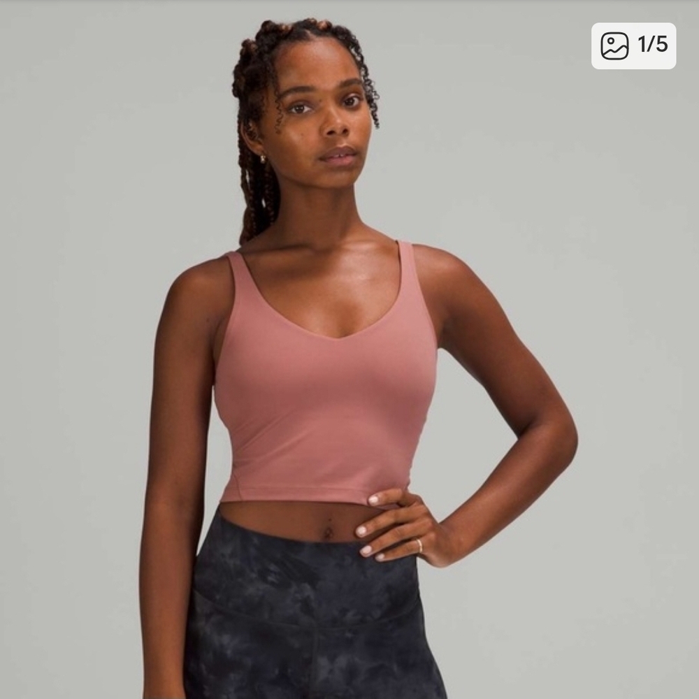lululemon athletica Mauve Pink V-Neck Cropped Tank